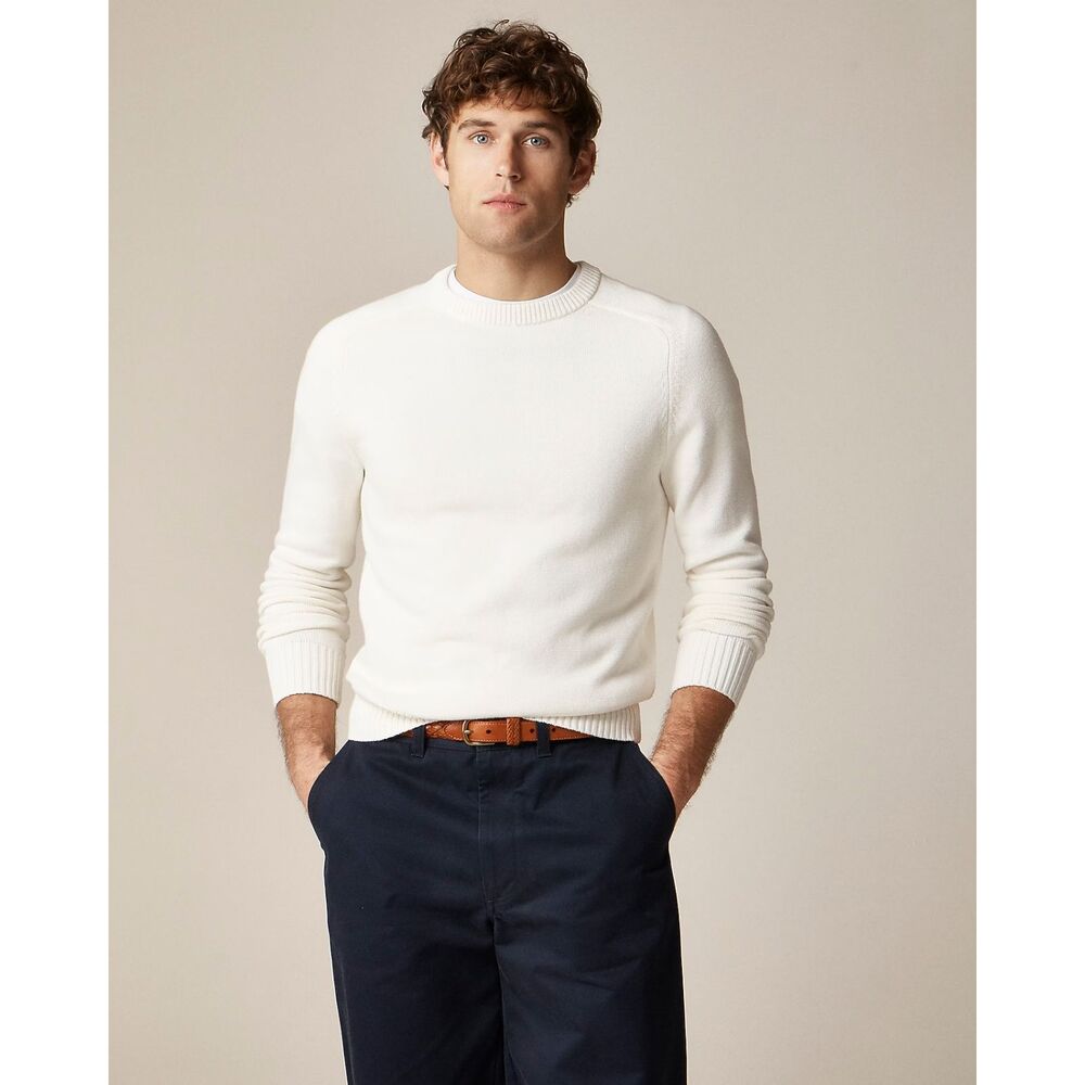 J. Crew Heritage 100% cotton cream crewneck sweater